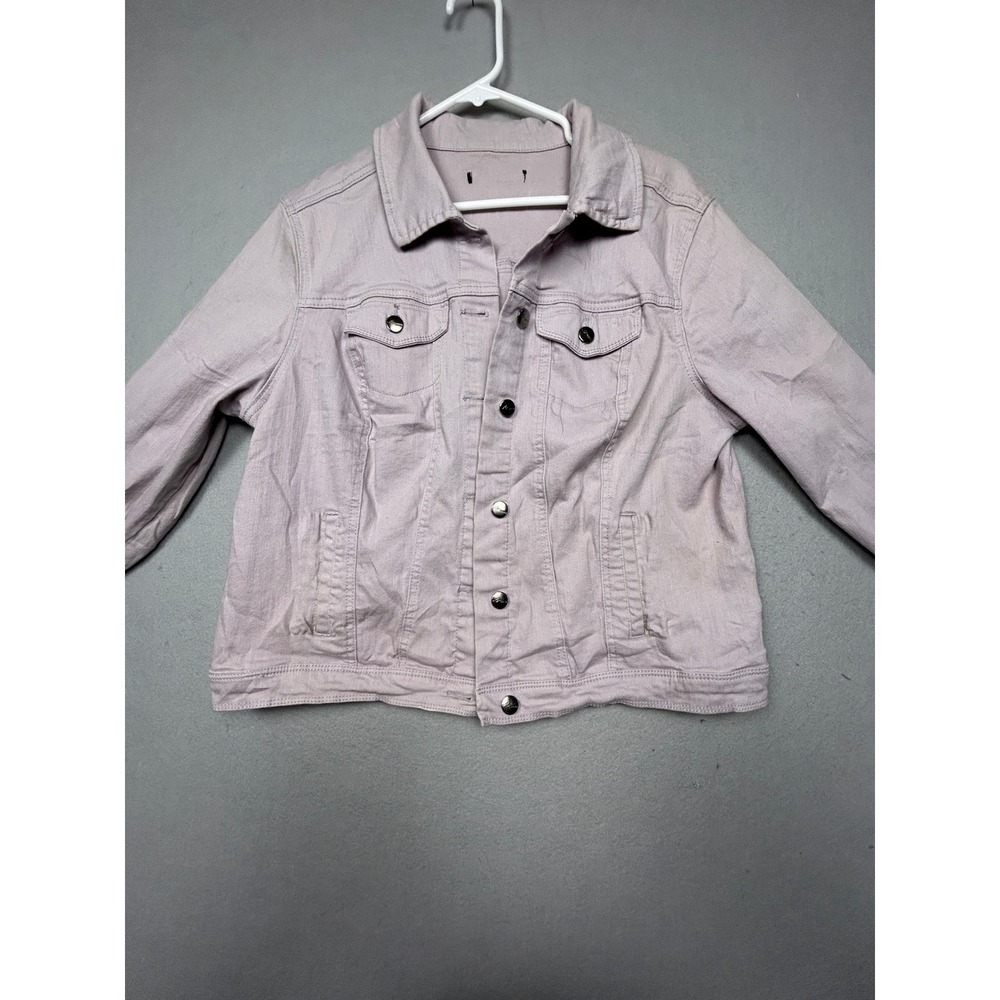 AG Denim Jacket Cotton Lavender Strawberry Shortcake Graphic Size XL Womens